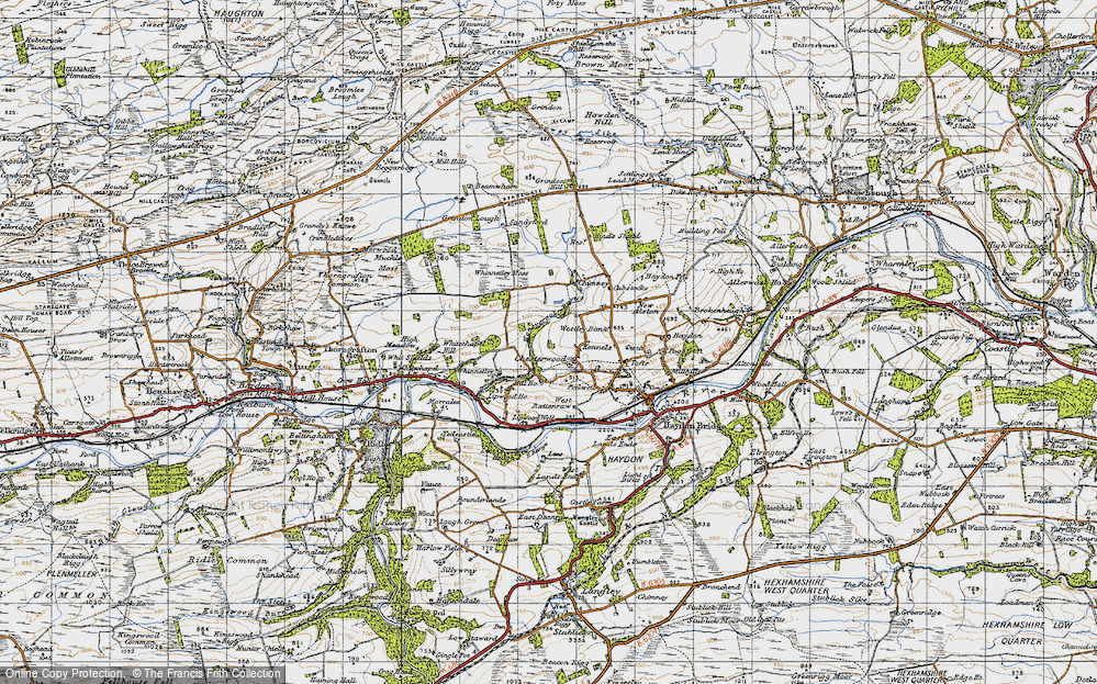 Old Map of Historic Map covering Westley Bank in 1947