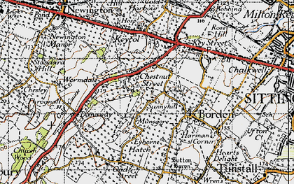 Old map of Chestnut Street in 1946