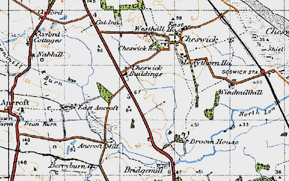 Old map of Cheswick Buildings in 1947