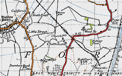 Old map of Chettisham in 1946