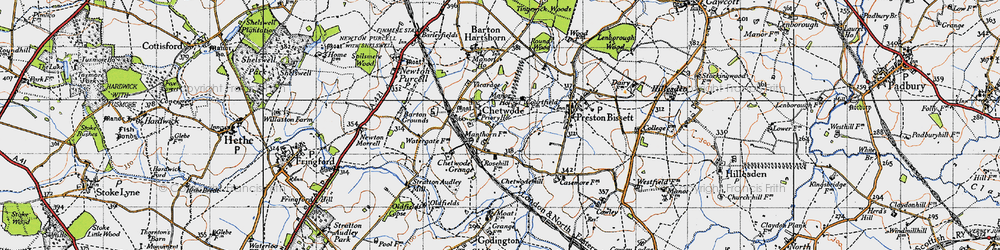 Old map of Godington in 1946