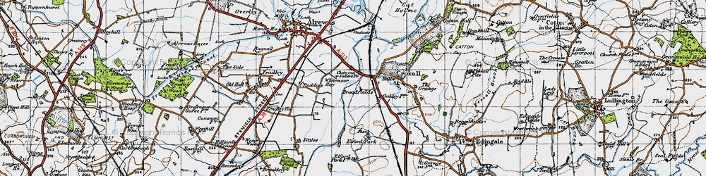Old map of Broadfields in 1946