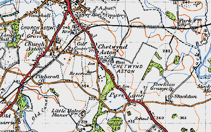 Old map of Chetwynd Aston in 1946