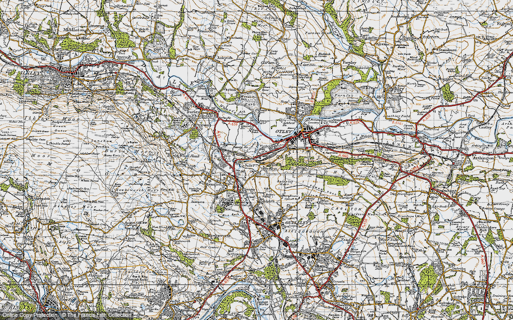 Old Map of Chevin End, 1947 in 1947