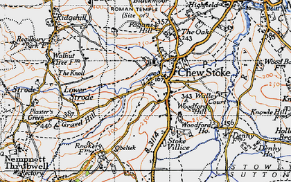 Old map of Chew Stoke in 1946