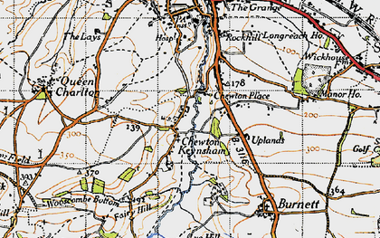 Old map of Chewton Keynsham in 1946