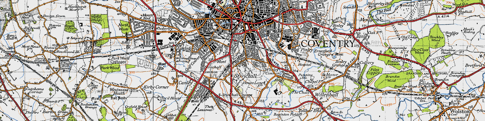 Old map of Cheylesmore in 1946