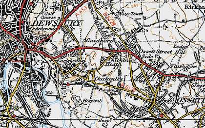 Old map of Chickenley in 1947