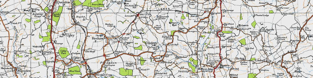 Old map of Chickney in 1946