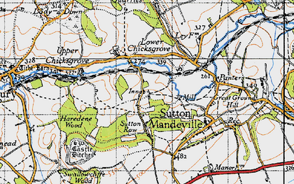 Old map of Chicksgrove in 1940