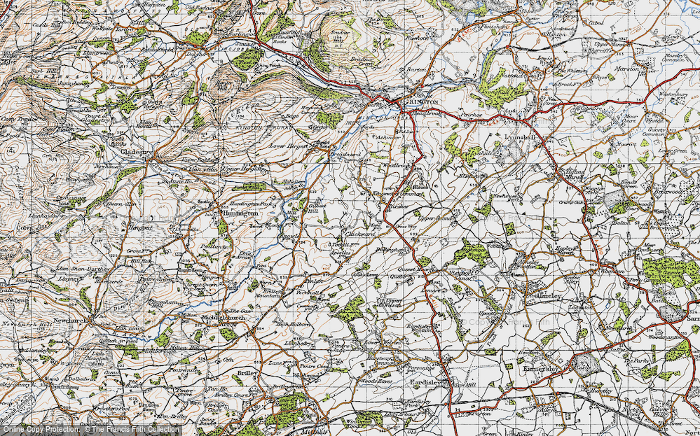 Old Map of Historic Map covering Birches in 1947
