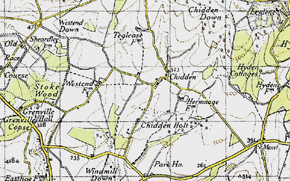 Old map of Bat & Ball (PH) in 1945