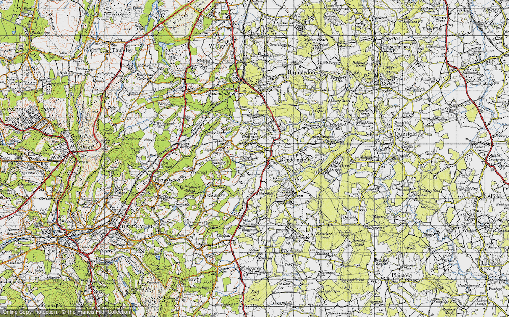 Old Map of Chiddingfold, 1940 in 1940