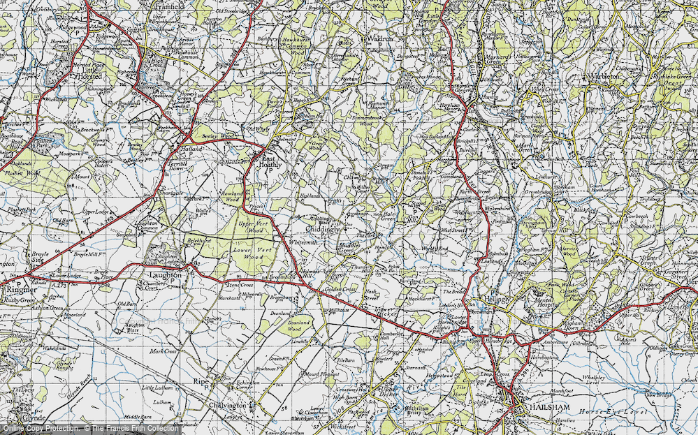 Old Map of Chiddingly, 1940 in 1940