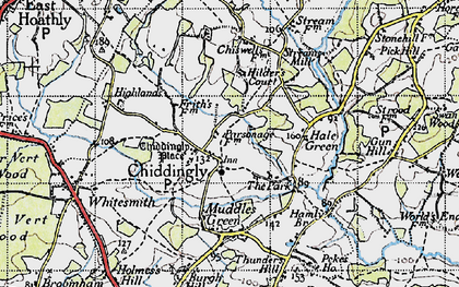 Old map of Chiddingly in 1940