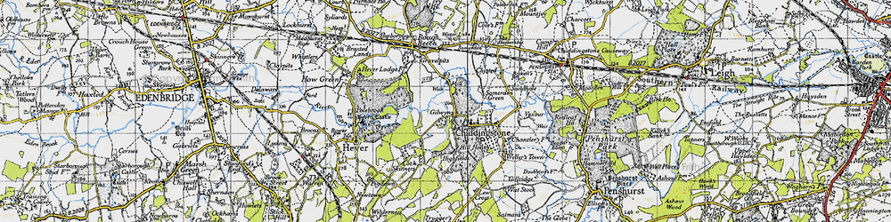 Old map of Chiddingstone in 1946