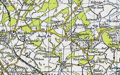 Old map of Chiddingstone Hoath in 1946