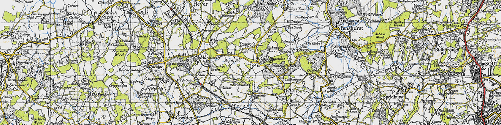 Old map of Chiddingstone Hoath in 1946