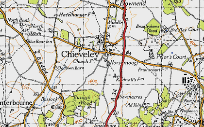 Old map of Chieveley in 1945