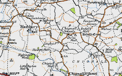 Old map of Chignall Smealy in 1946
