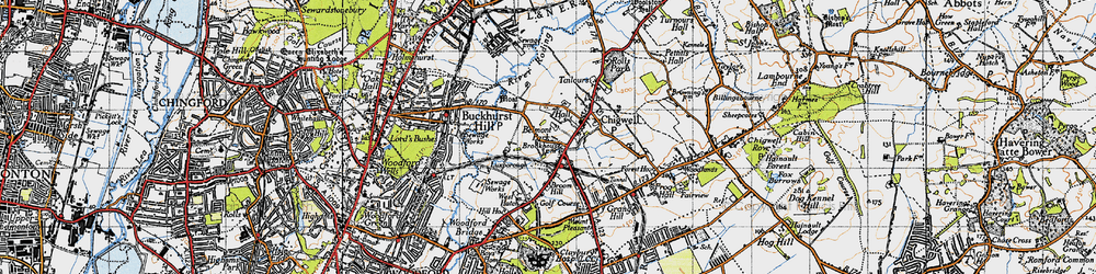 Old map of Chigwell in 1946