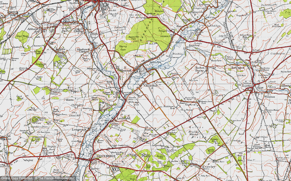 Old Map of Chilbolton, 1945 in 1945