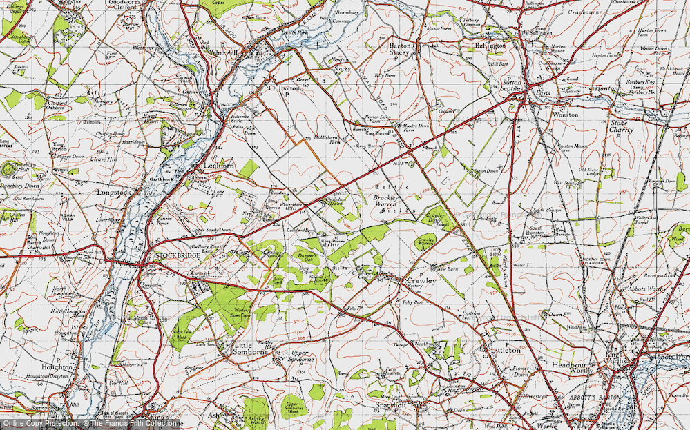 Old Map of Chilbolton Down, 1945 in 1945