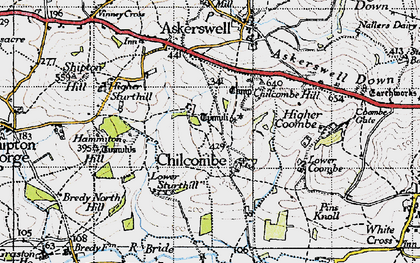 Old map of Chilcombe in 1945