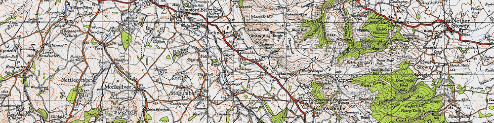 Old map of Chilcombe in 1946