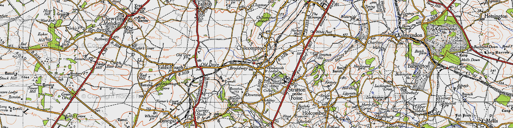 Old map of Chilcompton in 1946