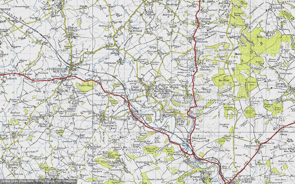 Old Map of Child Okeford, 1945 in 1945