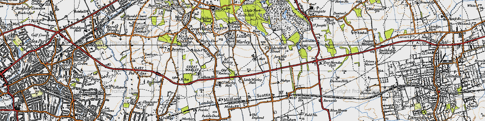 Old map of Childerditch in 1946