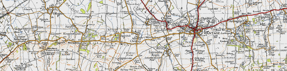 Old map of Letcombe Bassett Field in 1947