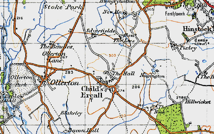 Old map of Childs Ercall in 1947