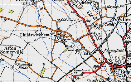 Old map of Childswickham in 1946