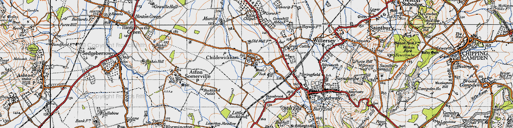 Old map of Childswickham in 1946