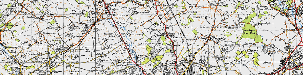 Old map of Childwick Bury in 1946