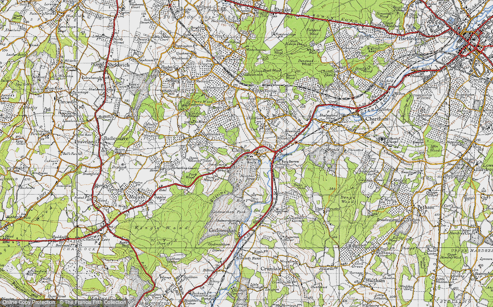 Old Map of Chilham, 1940 in 1940