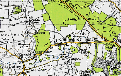 Old map of Chillesford in 1946