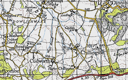 Old map of Chillington in 1945