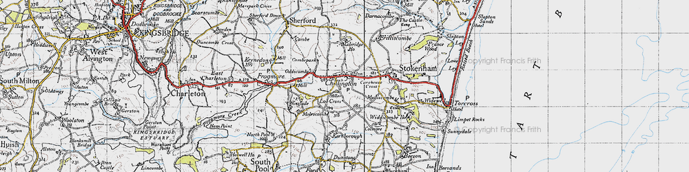 Old map of Chillington in 1946