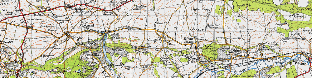 Old map of Woodbine Barn in 1940