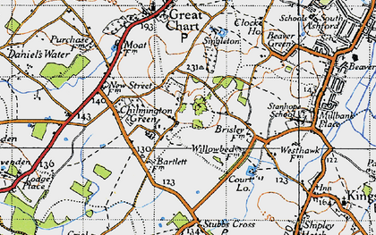 Old map of Chilmington Green in 1940