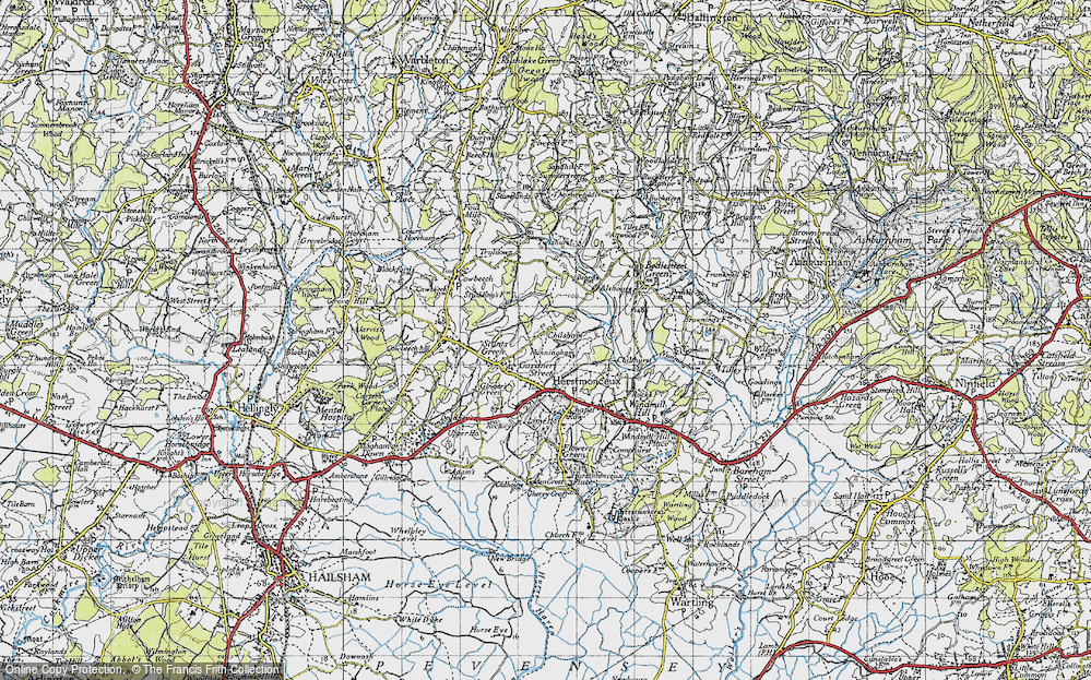 Old Map of Chilsham, 1940 in 1940