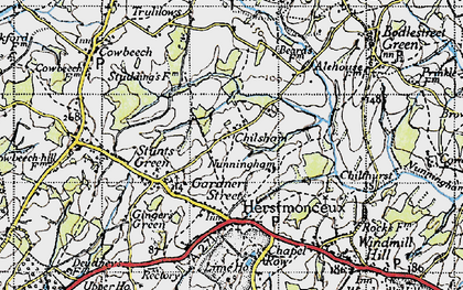 Old map of Chilsham in 1940