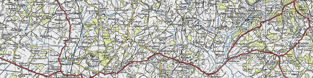 Old map of Chilsham in 1940