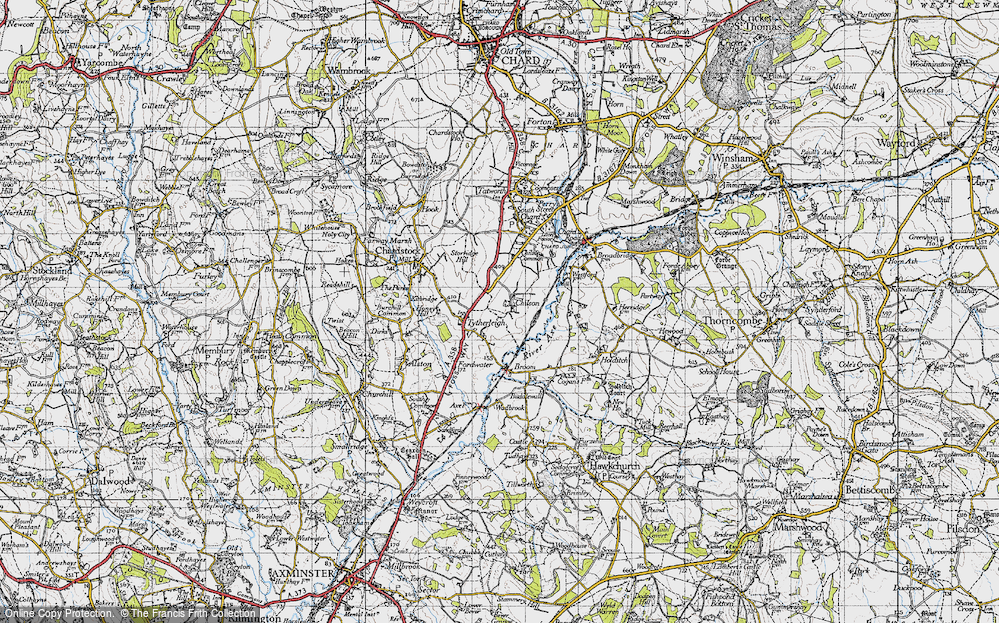 Old Map of Chilson, 1945 in 1945