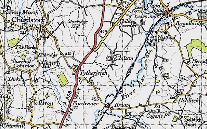 Old map of Chilson in 1945