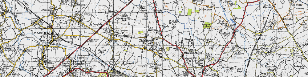 Old map of Chilthorne Domer in 1945
