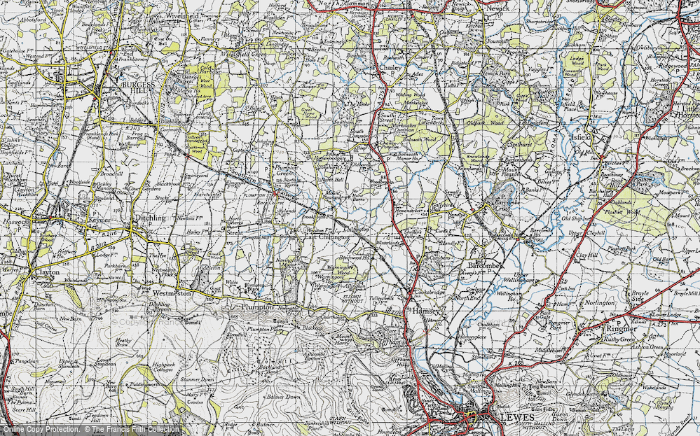Old Map of Historic Map covering Yokehurst in 1940